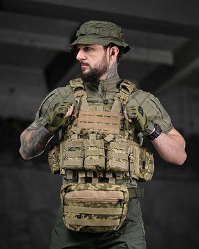 Плитоноска 4 точки быстрый сброс RONIN пиксель ДЛ6352 91527 фото