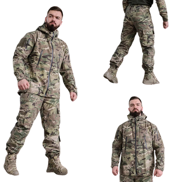 Форма тактическая 2 в 1 (куртка капюшоном + штаны на резинках) Горка Grifon мультикам рип-стоп вафелька  01229888 фото